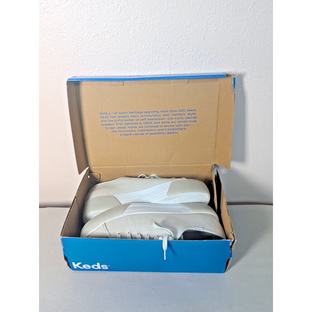 Keds Women's Triple Up Platform Sneakers - White & Gray Canvas Fashion Size 10 - Picture 11 of 12